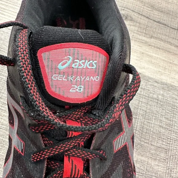 ASICS Men's Black and Red Athletic Shoes - Picture 2 of 5